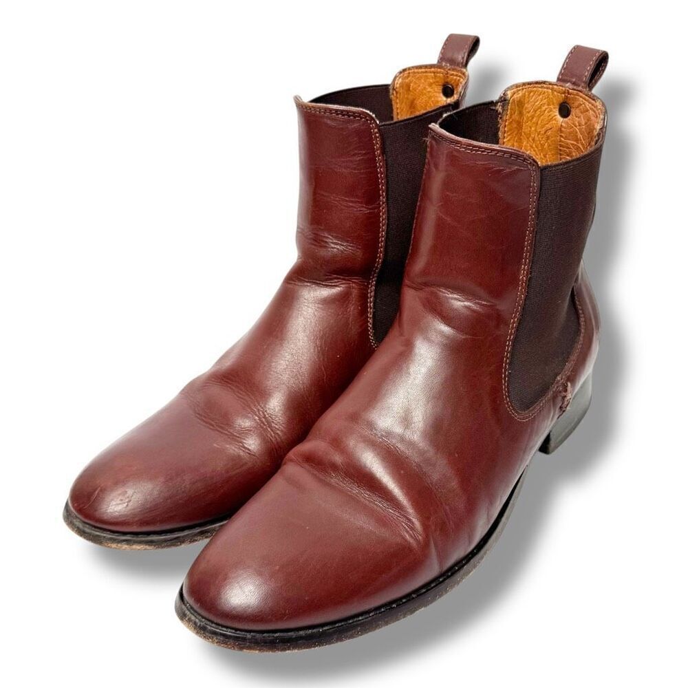 Frye Melissa Cognac Leather Almond Toe Ankle Chelsea Boots Women's Size 9 B